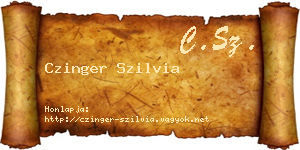 Czinger Szilvia névjegykártya